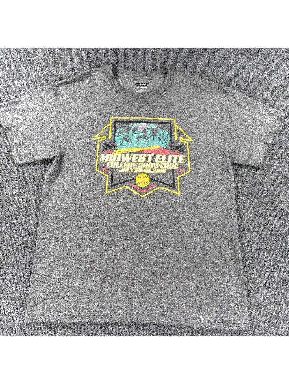 USSSA 2016 Midwest Elite College Showcase Tee Shirt-Gilad DryBlend- Large